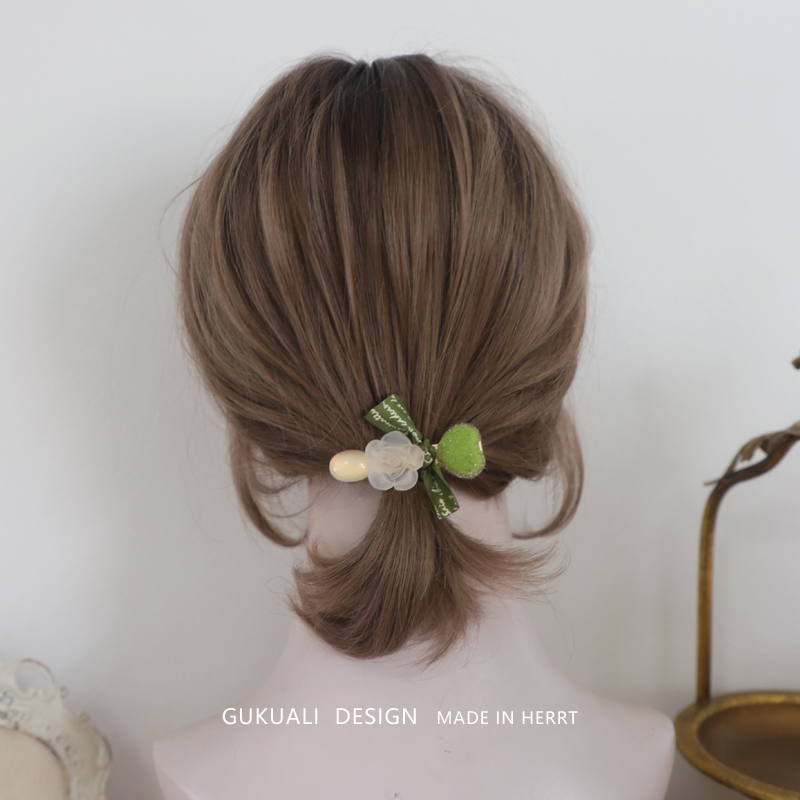 GUKUALI 春夏新款爱心打结鸭嘴夹简约百搭后脑勺发夹发饰头饰少女