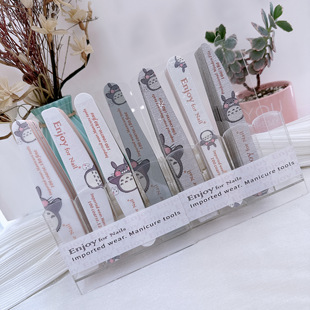 猫酱美甲工具搓条日本.宫崎骏.龙猫打磨指甲挫薄木搓条海绵抛多款