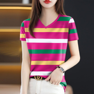 短袖 好品捡漏 高档剪标女装 新款 宽松遮肚显瘦减龄T恤女上衣潮 夏季