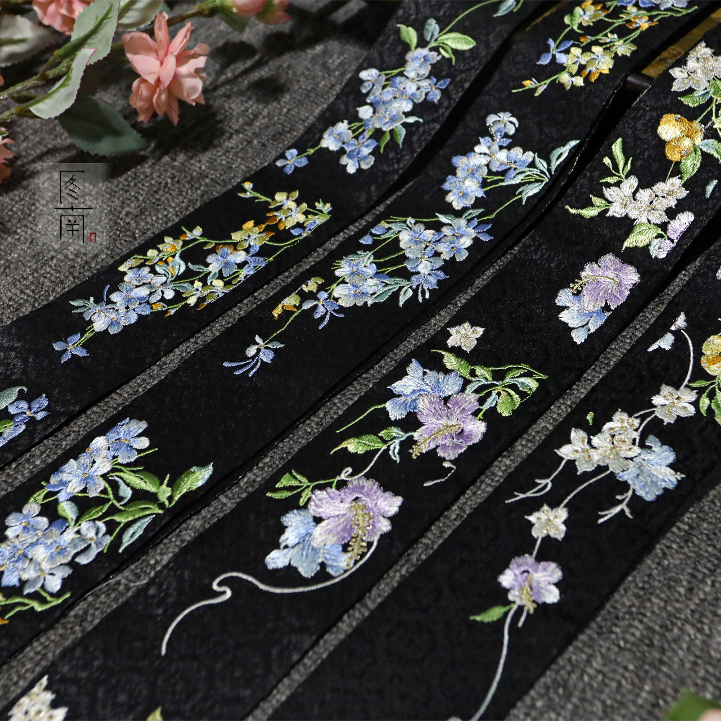 绣花领口边条蕾丝辅料国风汉服领子刺绣窗帘纱花边刺绣边diy装饰