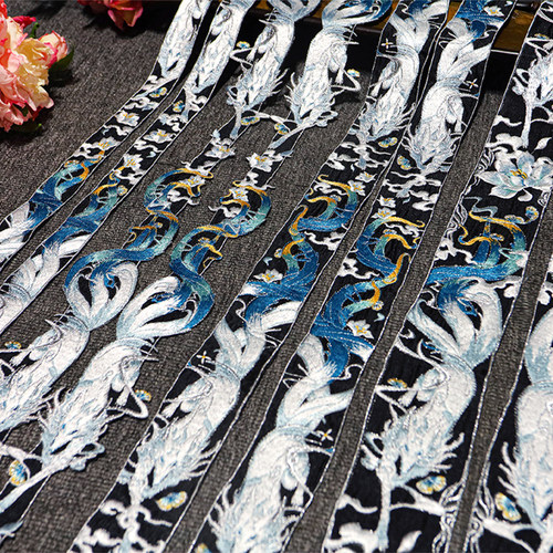 图南欧根纱汉服中国风刺绣边条