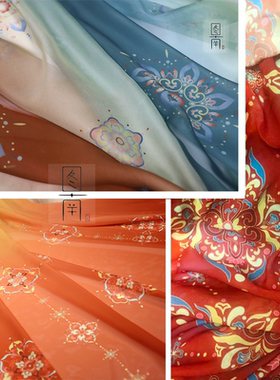 图南原创唐风团花印花服装设计师