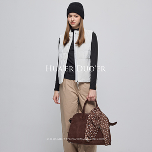 Hua'erDuo'er2025户外防风拒水90鹅绒短款羽绒运动马甲背心