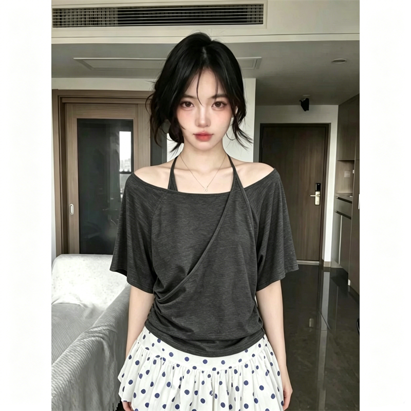 假两件短袖拼接上衣清爽显瘦百搭