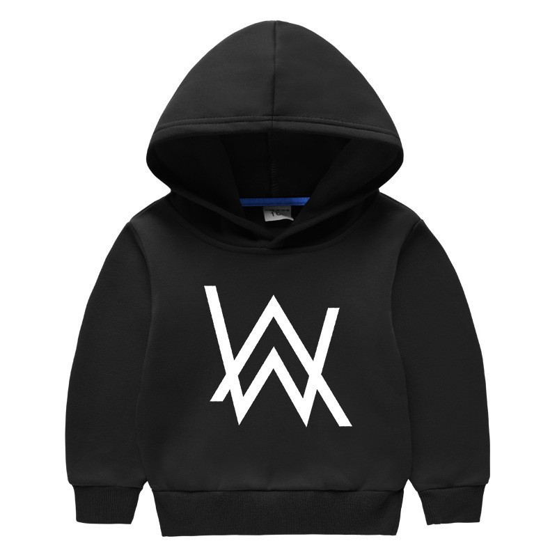 AlanWalker艾伦沃克同款连帽加绒卫衣儿童上衣外套中小童保暖加厚