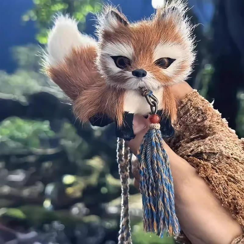 白月梵星周边狐狸白鹿慕九同款可爱挂件毛绒公仔仿真动物玩偶摆件