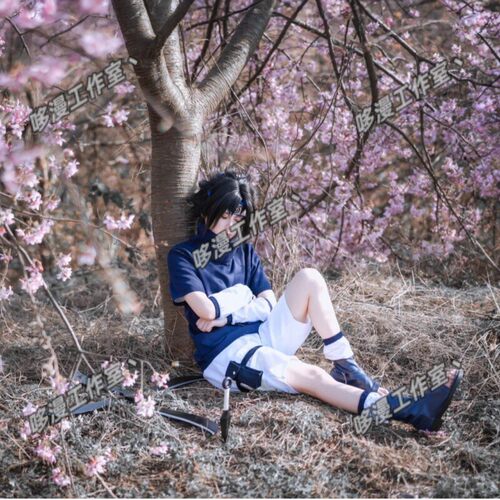 火影忍者cos服宇智波少年佐助cosplay动漫一代蓝色套装假发鞋现货