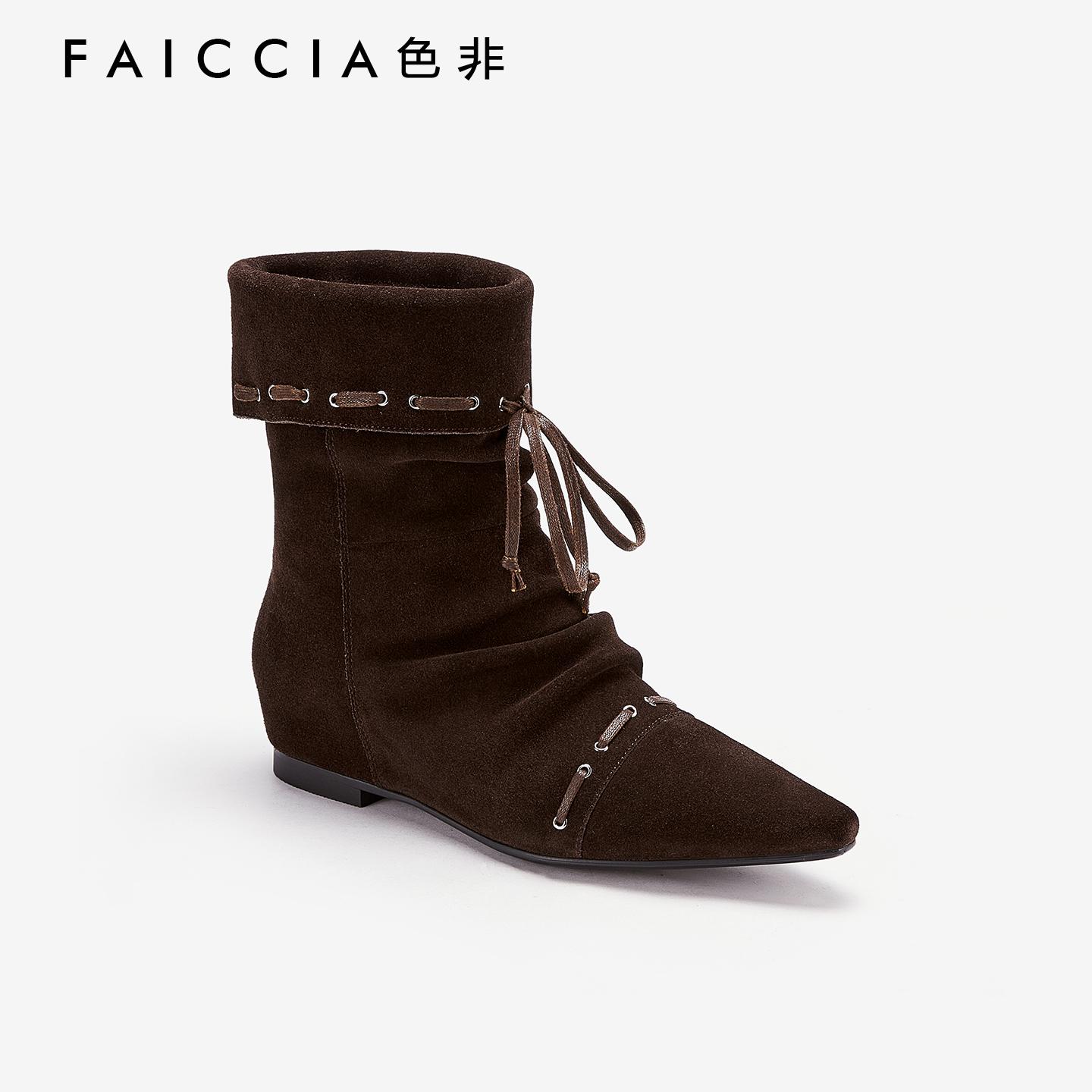 色非法式短靴女2025年冬新款