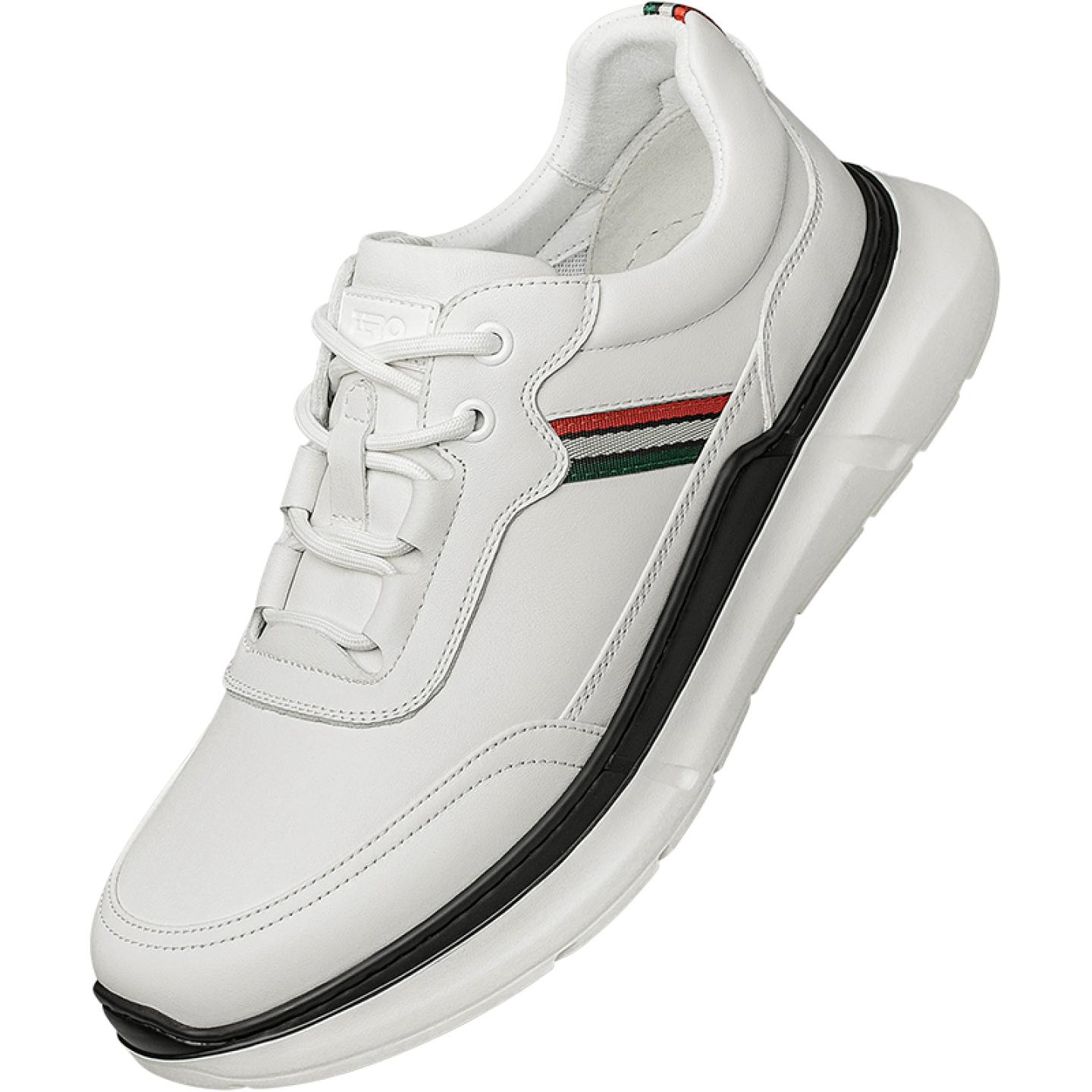 零度男款软面真皮增高缓震潮鞋