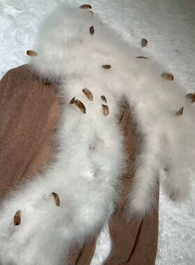 设计师品牌yuni予你鸵鸟毛围巾