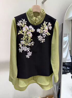 原创设计师品牌重工刺绣中式马甲