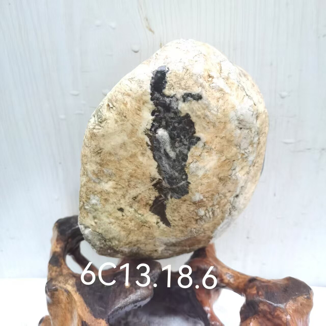 天然原石无打磨文字桌面招财摆件