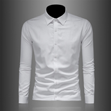 2026年男春秋季新款黑色长袖衬衫时尚潮牌修身印花衬衣A9221P130，男装衬衫，电商D220