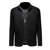 针织羊毛外套男士秋冬新款韩版修身潮流时尚翻领毛衣开衫6892P155，男装针织衫/毛衣，电商D220