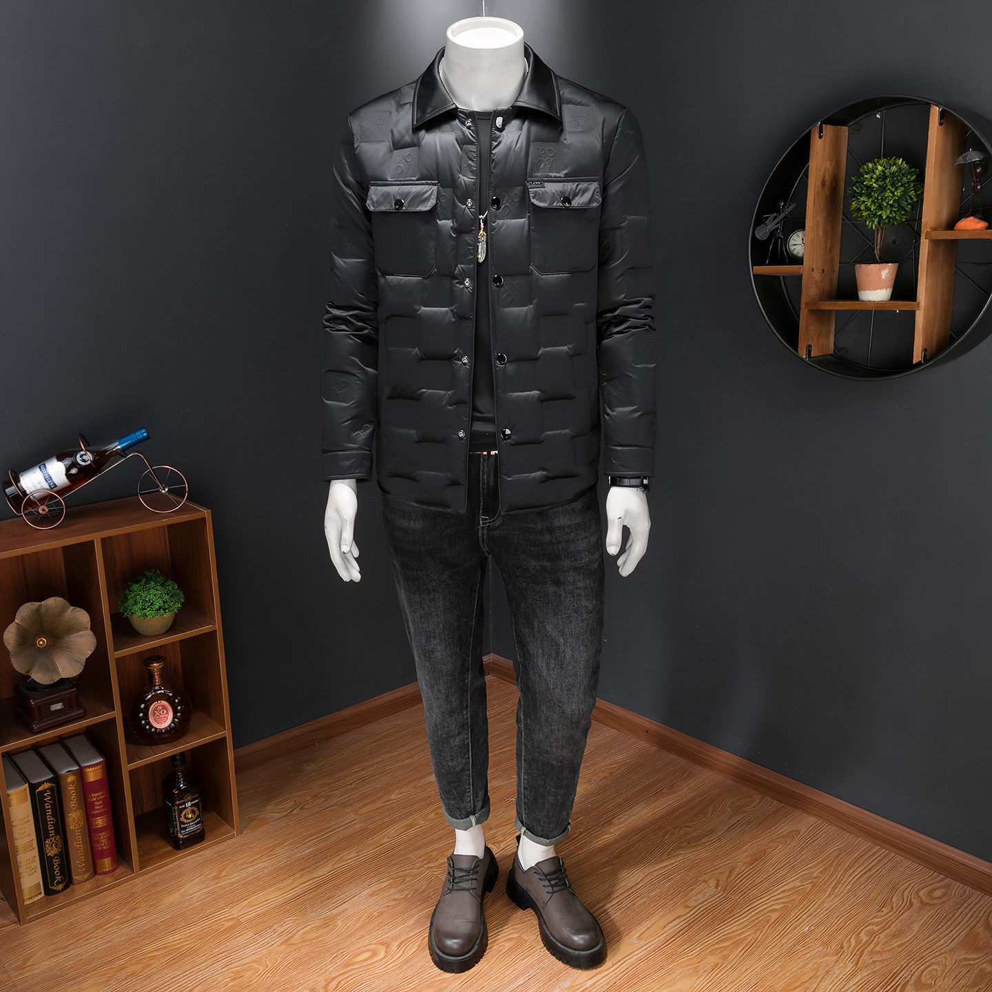 2025男士冬季新品短款羽绒服潮流翻领轻奢风休闲修身外套1135P335,男装羽绒服,电商D220