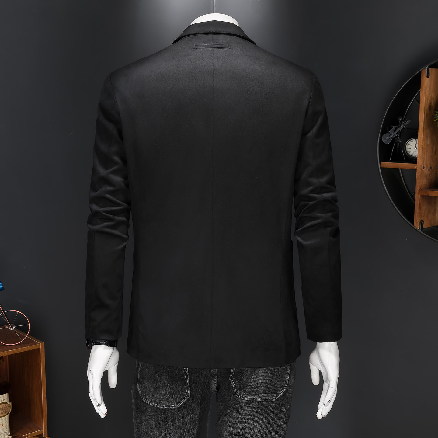 2025男冬季短款羽绒服印花欧货西装领潮流休闲修身外套81538P310,男装西服套装,电商D220