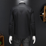 2026年男春秋季新款白色长袖衬衫时尚潮牌修身印花衬衣A9212P130，男装衬衫，电商D220