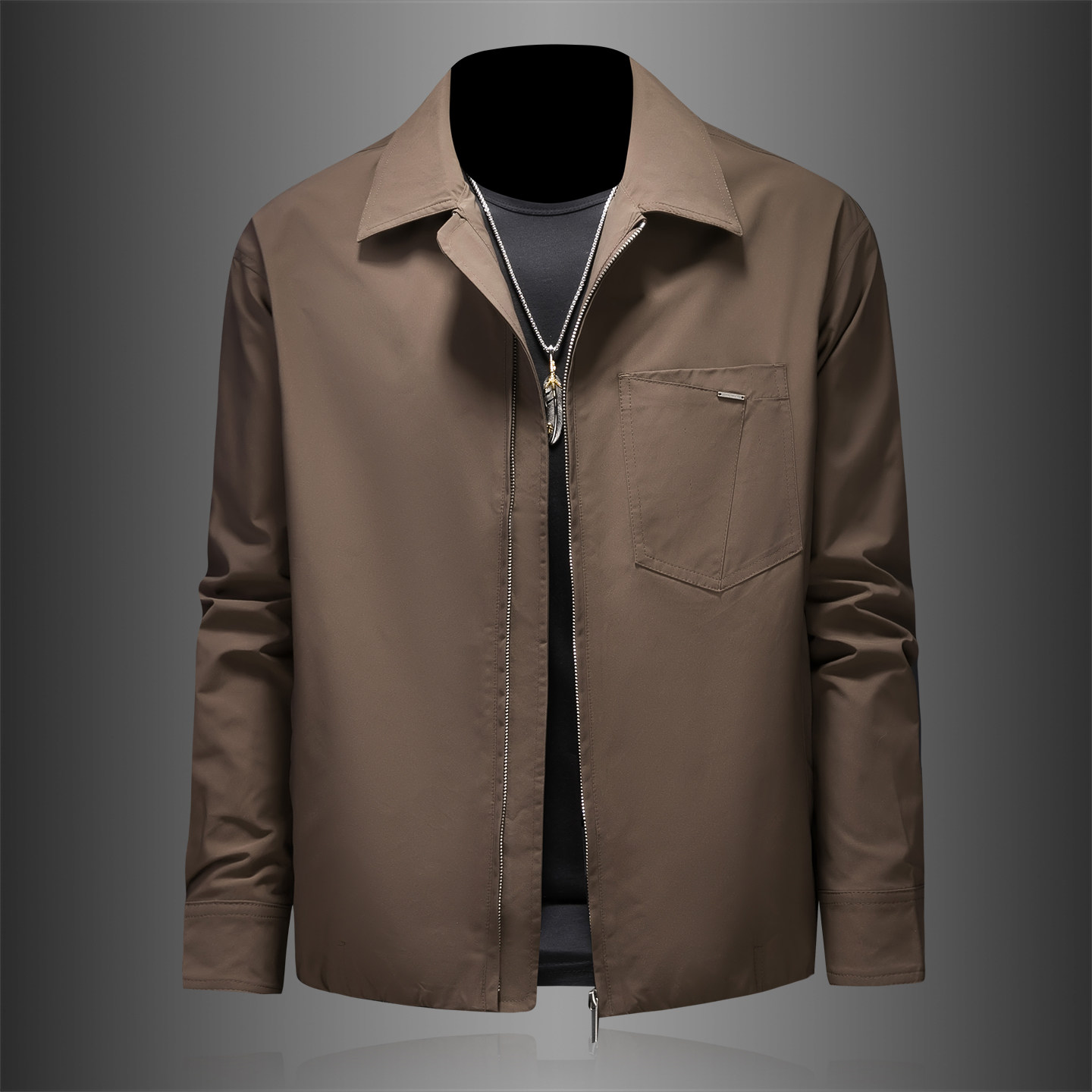 2026新款春秋季男士时尚休闲短款修身韩版简约夹克外套6868P165，男装夹克，电商D220