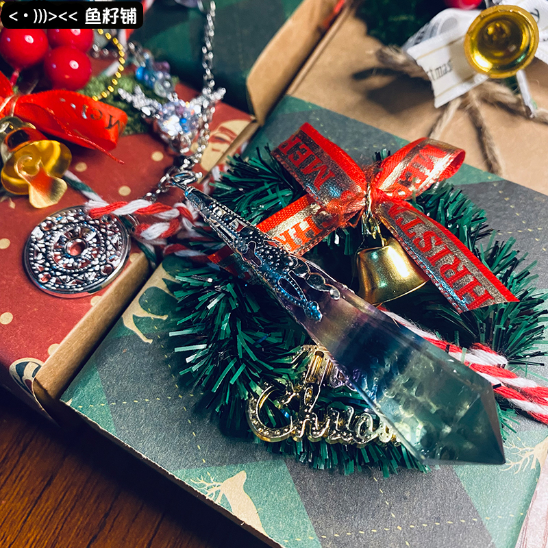 鱼籽铺圣诞节款萤石礼物手作项链