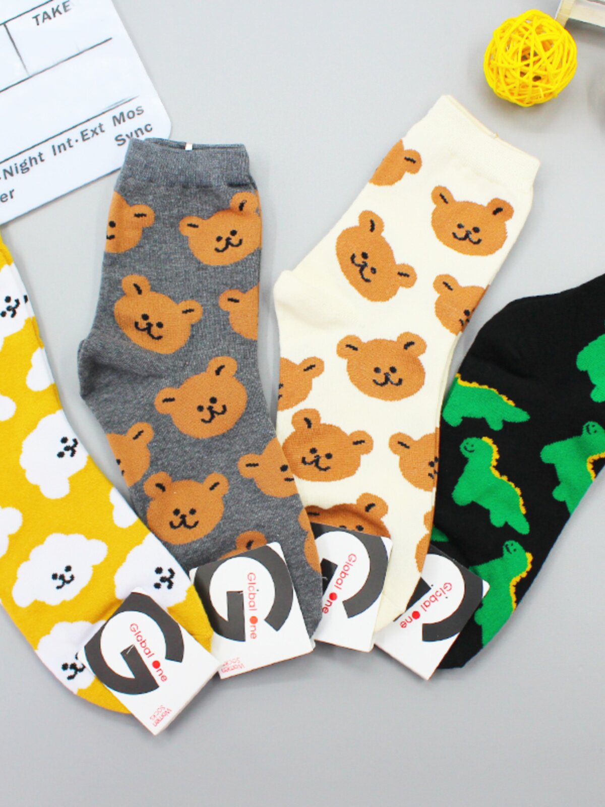 New autumn and winter women's mid-calf socks imported from Dongdaemun, South Korea, fully printed with small animal and dinosaur patterns thumbnail 5
