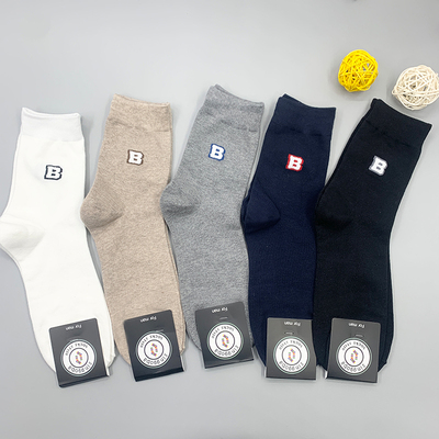 字母简约韩版中筒男袜
