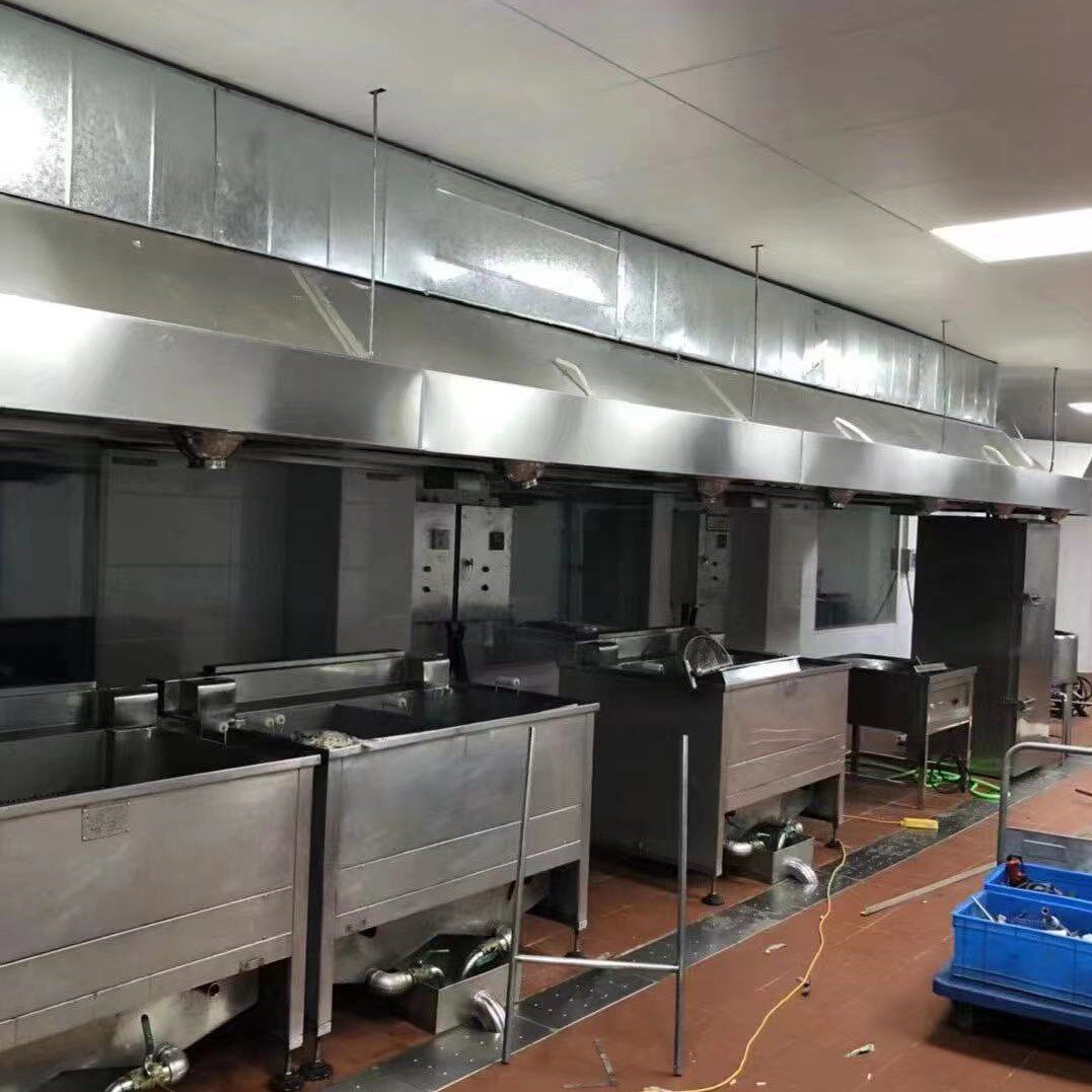 商用油烟机不锈钢油烟罩304白铁皮厨房饭店抽油烟大吸力南京安装