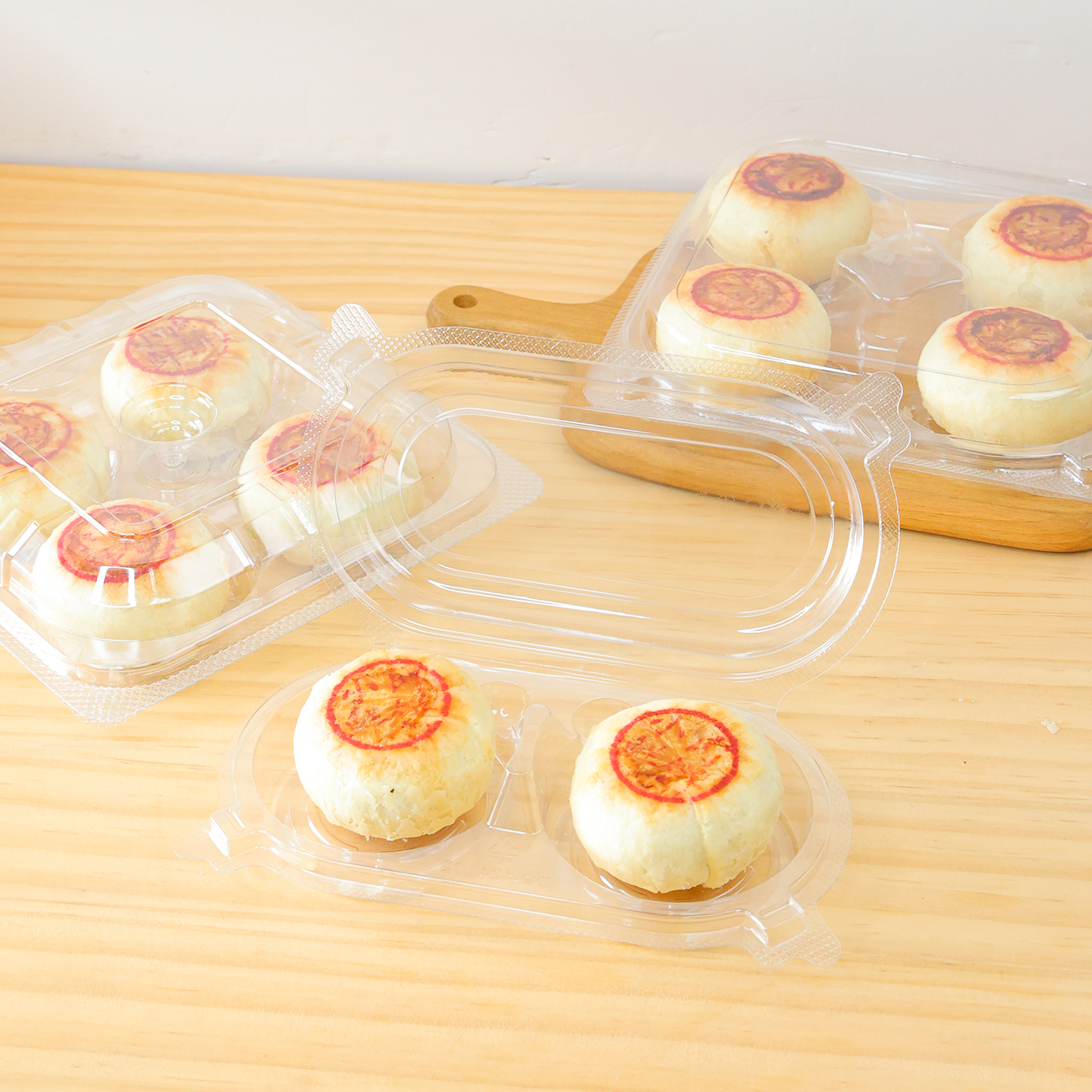 新款现烤鲜肉月饼包装盒4粒6粒