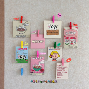 15个/盒 ins木质彩色夹子图钉无痕夹照片卡片毛毡板墙面装饰