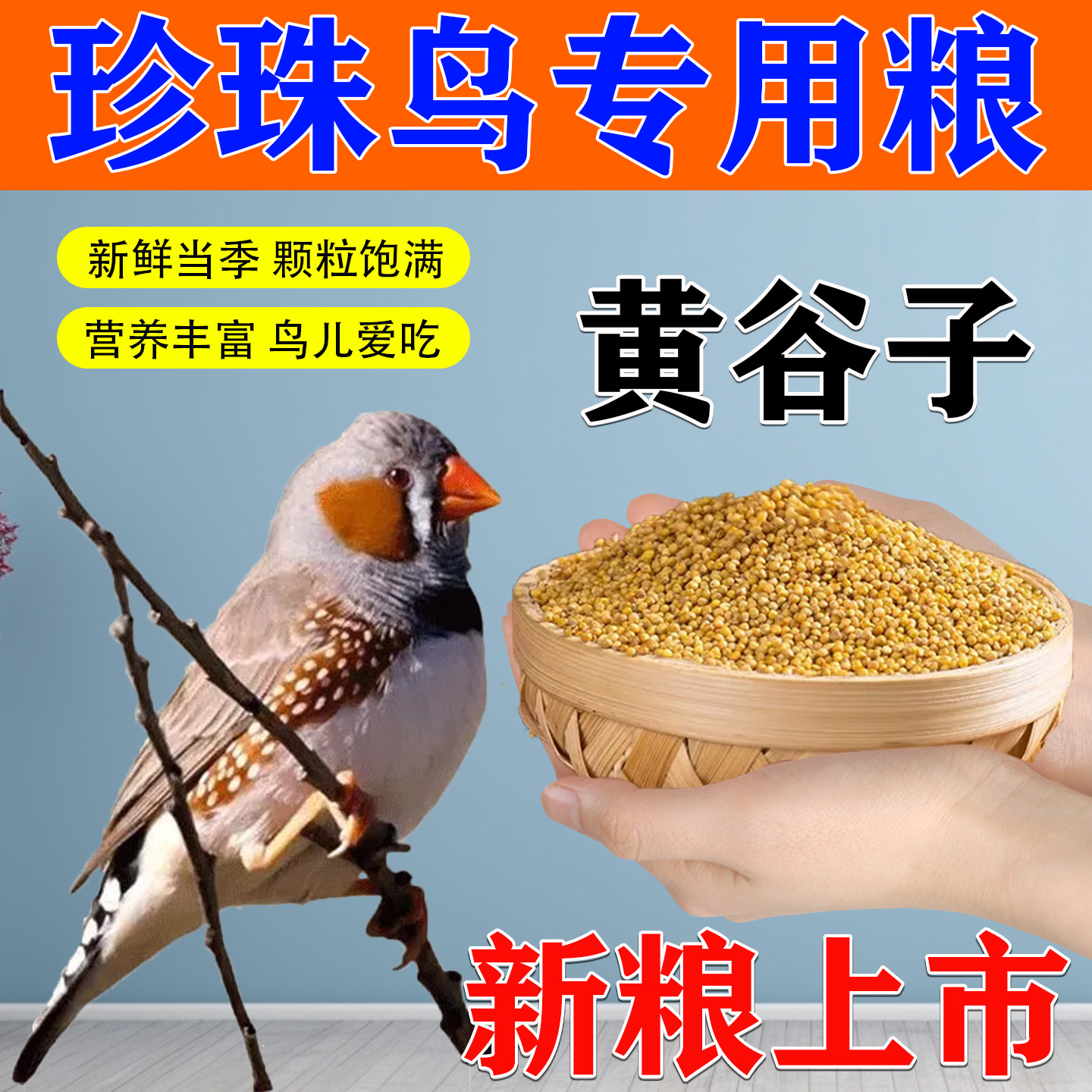 珍珠鸟粮饲料新黄谷子带壳小米