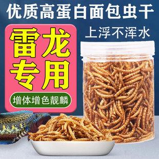 雷龙鱼饲料七彩阿萨姆黄金眼镜蛇奶茶高蛋白面包虫干虾干增色鱼食