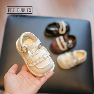 女宝宝春款鞋子透气小皮鞋2岁小童公主鞋女童鞋软底学步鞋婴儿鞋3