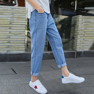 bf风男裤 9分牛仔哈伦裤学生宽松韩版ulzzang百搭 微胖腿粗的裤子
