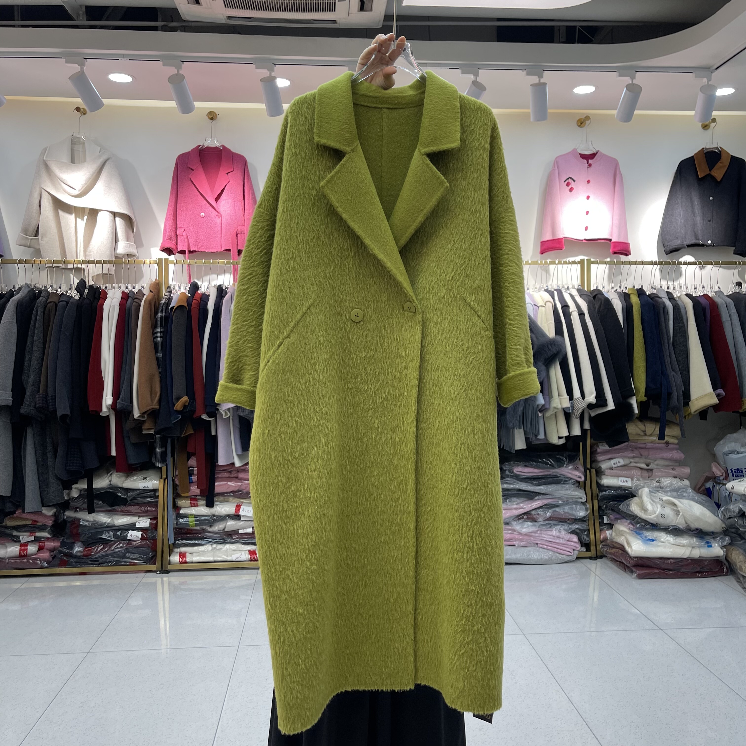 加厚西装领双面羊绒大衣2025冬季新款韩版宽松中长款女羊毛呢外套