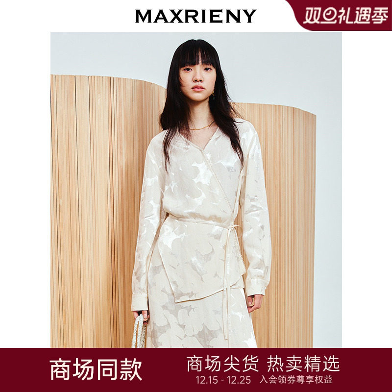 不对称门襟绑带上衣