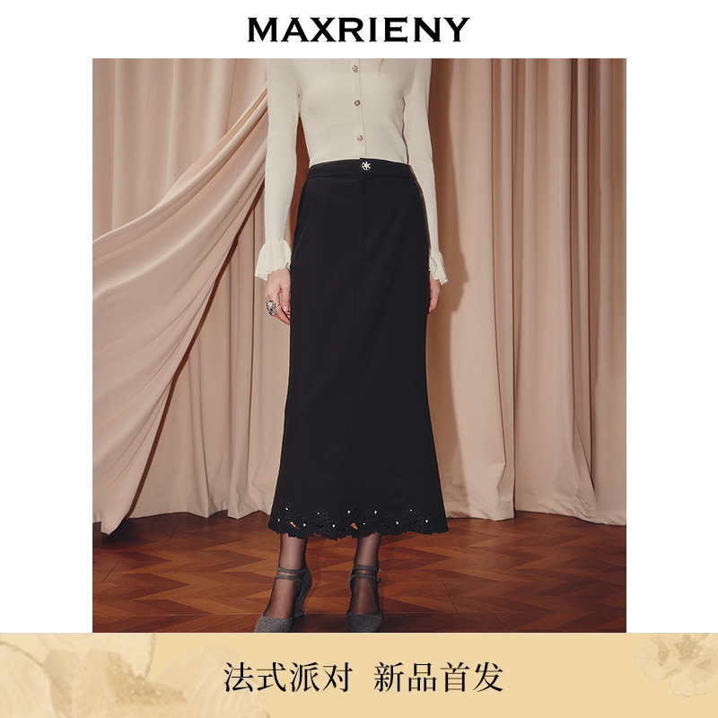 法式赫本风气质高腰中长裙