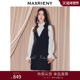MAXRIENY撞色边深v领粗花呢法式 小香风背心连衣裙25秋款 打底裙子