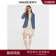 新款 牛仔外套2026春季 MAXRIENY绀青色收腰修身 短外套 商场同款