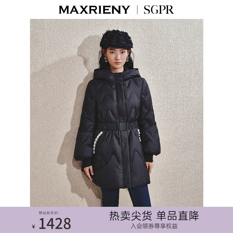 收腰版型	钉珠织带	精选鸭绒