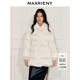 MAXRIENY千金毛领羽绒服立体斜纹肌理叠缎面保暖外套女25冬款