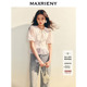 收腰x型泡泡袖 新款 上衣 女2025夏季 MAXRIENY精致日常感蕾丝雪纺衫