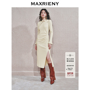MAXRIENY如意鎏金连衣裙中式 节庆新中式 抽褶连衣裙 商场同款