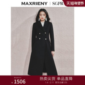 MAXRIENY赫本风毛呢外套女西装 式 羊毛大衣