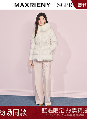 【SGPR】松绒系穿搭外套狐狸毛领收腰花苞鸭绒羽绒服女25冬款
