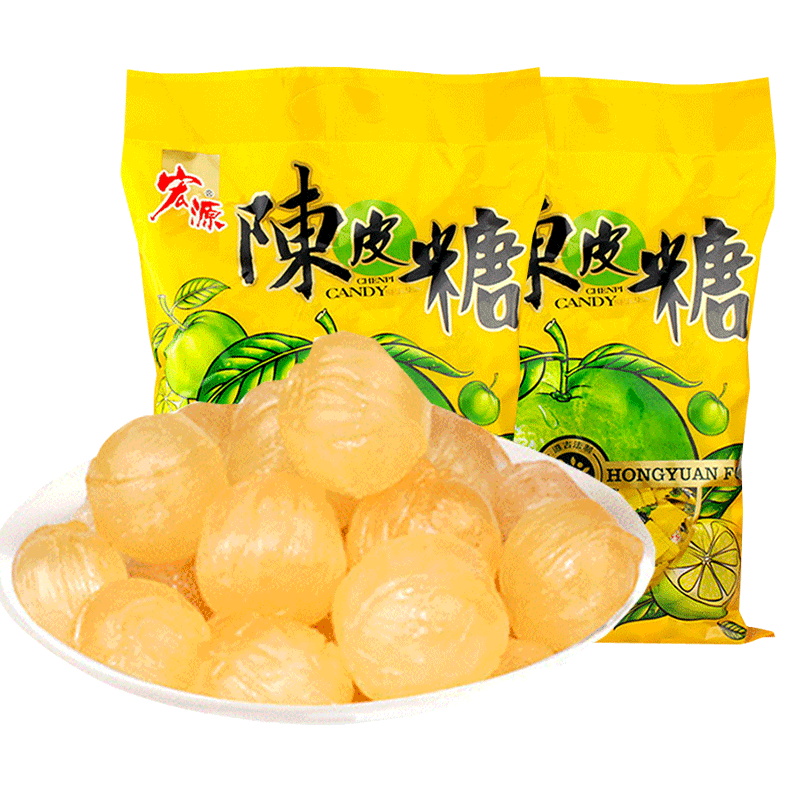 宏源陈皮糖水果味正品话梅糖散装爆浆糖果休闲小零食橙皮硬糖喜糖