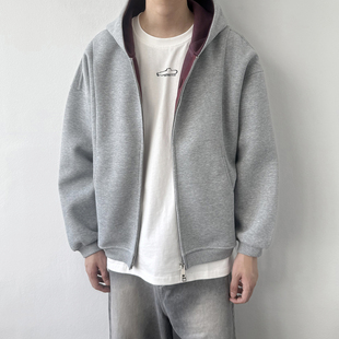 宽松情侣装 24LINE美式 连帽外套2025新款 秋季 上衣 拉链重磅卫衣男款