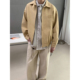 24line通勤风翻领夹克男卡其色宽松工装 外套简约品质min男装 夹克