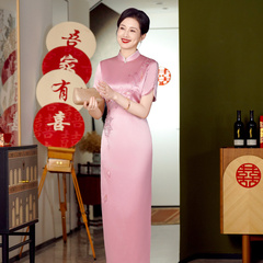 旗袍2025新款高端气质显瘦年轻款妈妈旗袍婚礼喜婆婆洋气优雅礼服