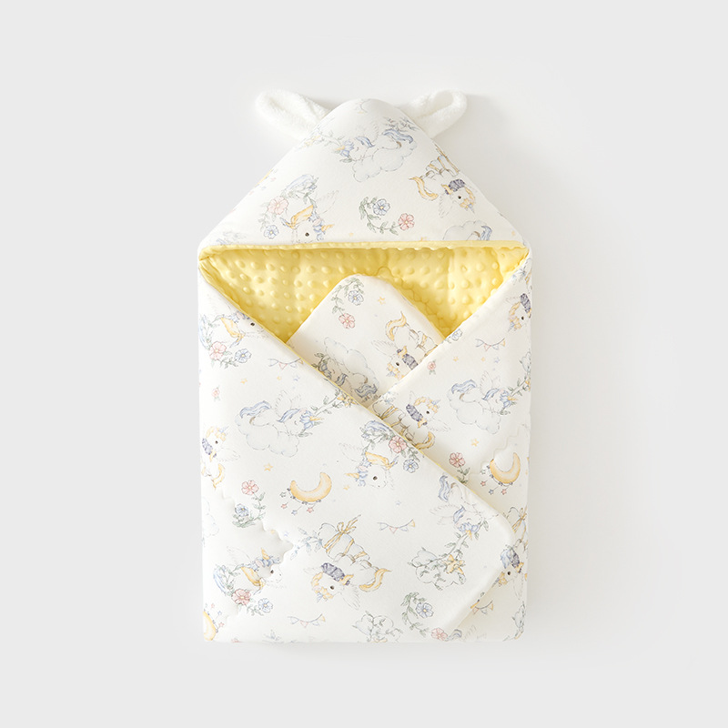 新生儿350克加棉豆豆绒包被初生婴儿抱被纯棉秋冬宝宝被子襁褓