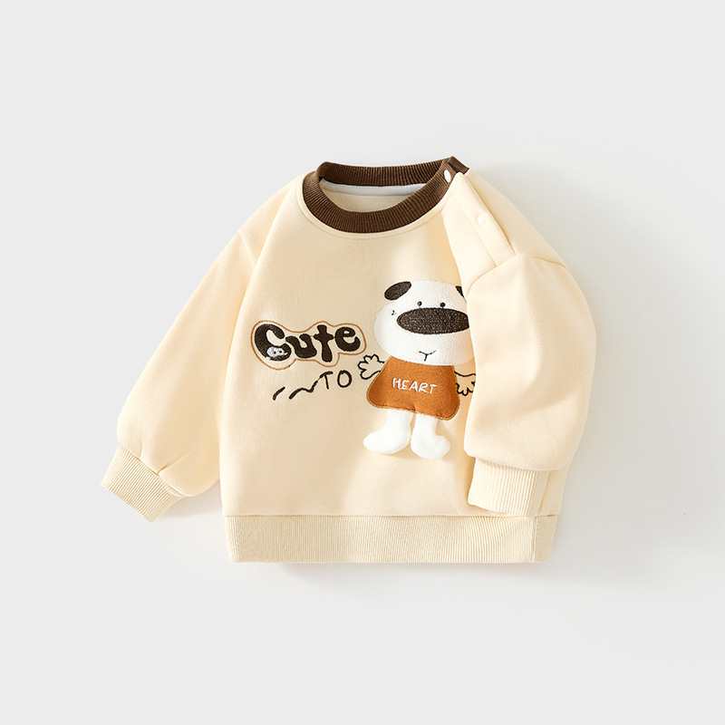 儿童长袖卫衣婴儿t恤上衣套头加厚保暖宝宝秋冬洋气外套童装秋衣