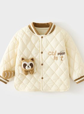 宝宝棉袄加厚夹棉上衣男女童保暖棒球服棉衣120克婴儿童秋冬外套